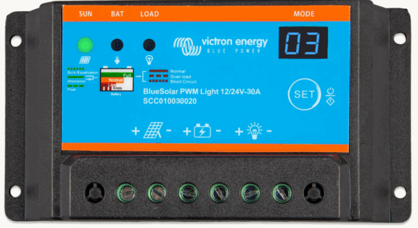Victron Energy BlueSolar PWM-Light 12V & 24V 30A SCC010030020