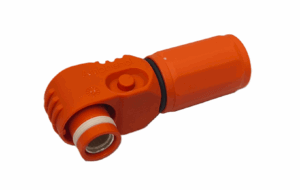 Winkelstecker 200A orange (Plus-Pol) für Pytes V5°a Akkus