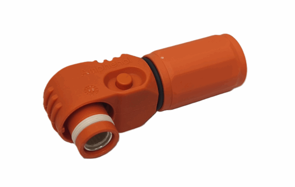 Winkelstecker 200A orange (Plus-Pol) für Pytes V5°a Akkus