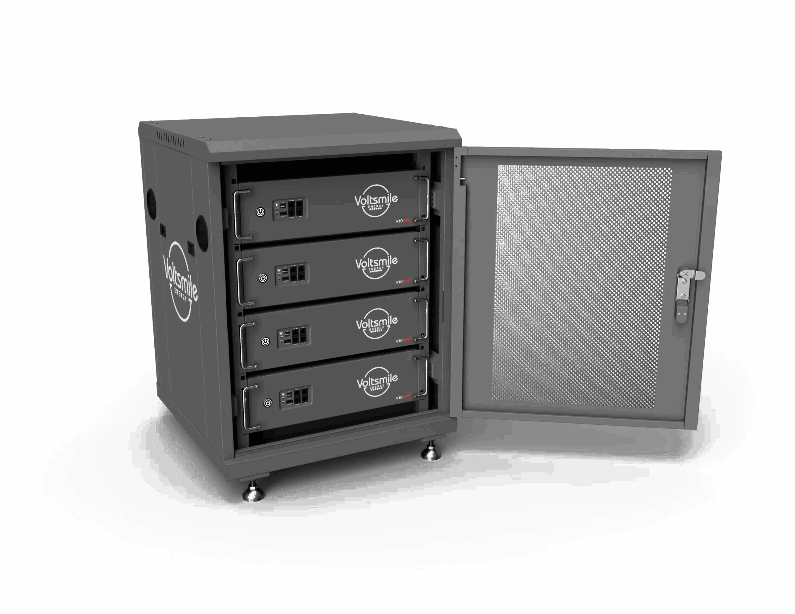 19 inch Serverschrank mit Gittertür 14HE + integrierter Voltsmile RPC 300A Sammelschiene + Anschlusskabel – Bild 3