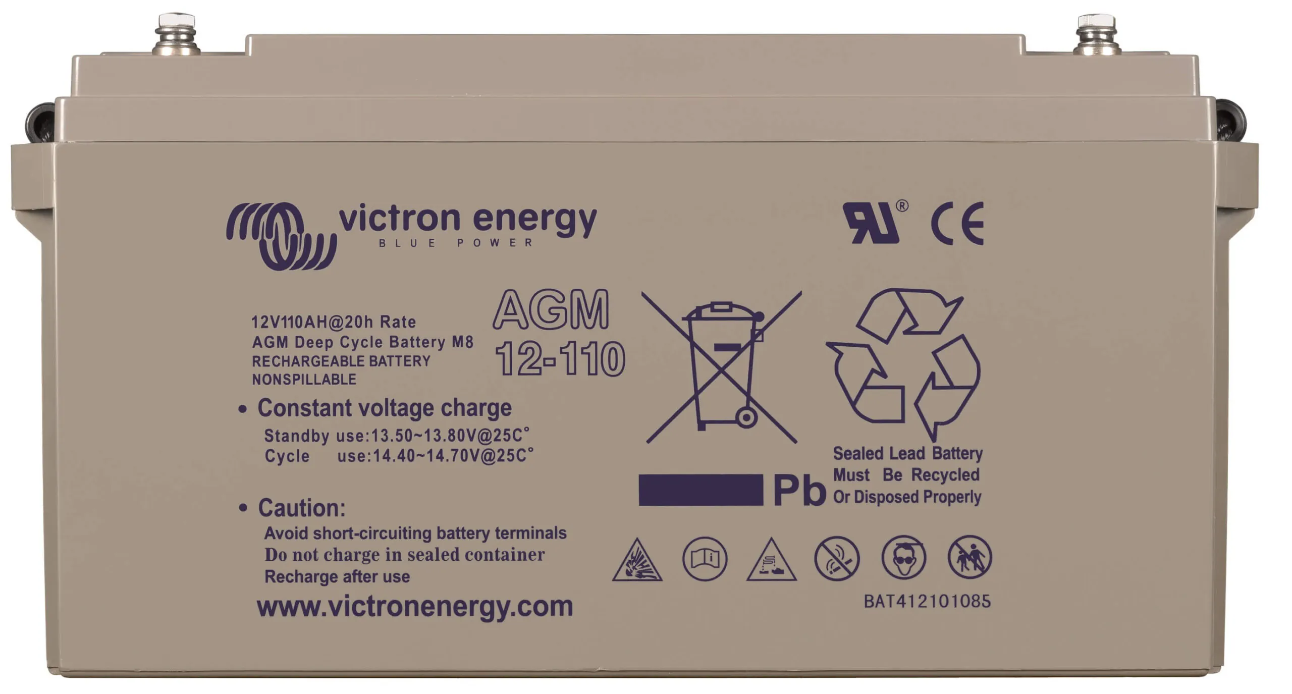 Victron Energy 12V 110Ah AGM Deep Cycle Batt. (M8) BAT412101085