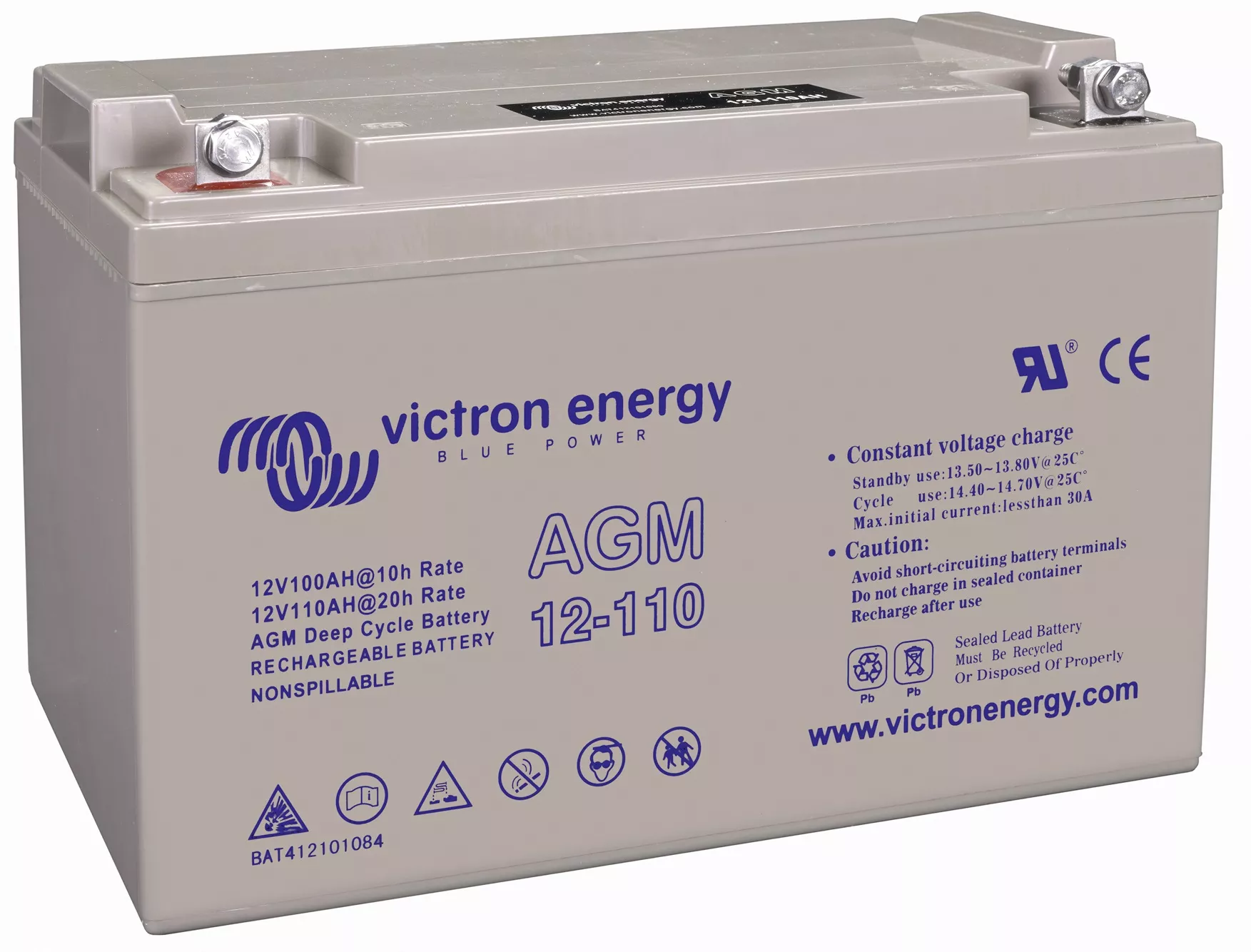 Victron Energy 12V 110Ah AGM Deep Cycle Batt. BAT412101084