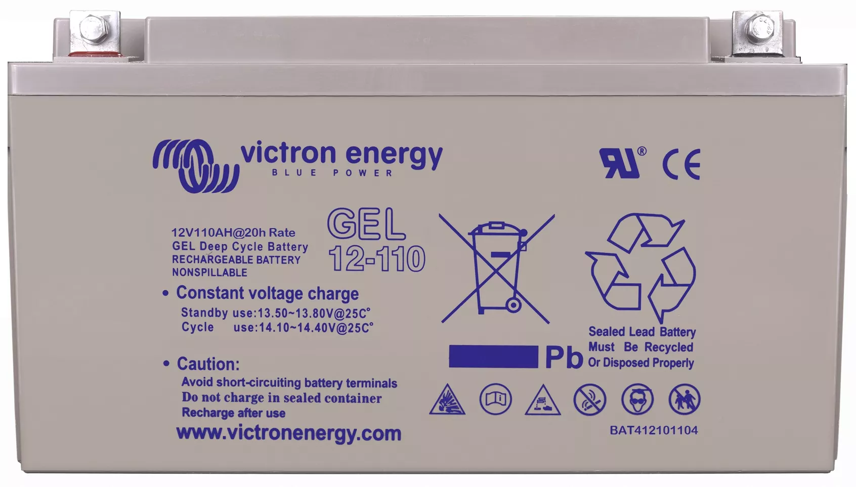 Victron Energy 12V 110Ah Gel Deep Cycle Battery BAT412101104