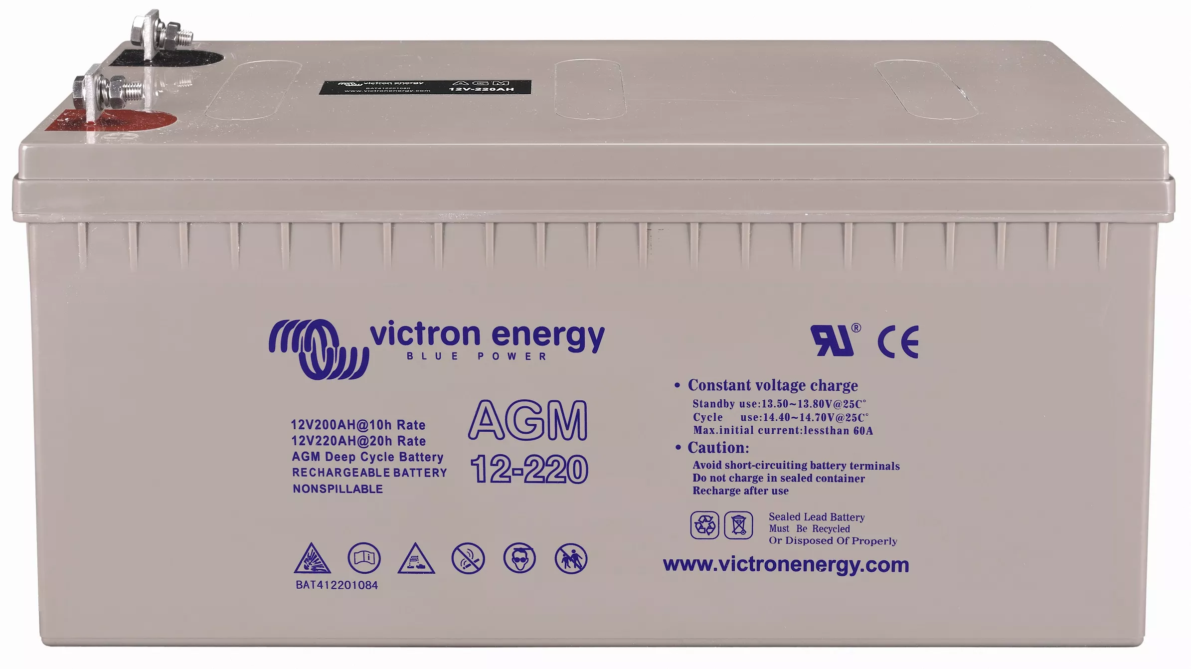 Victron Energy 12V 220Ah AGM Deep Cycle Batt. BAT412201084