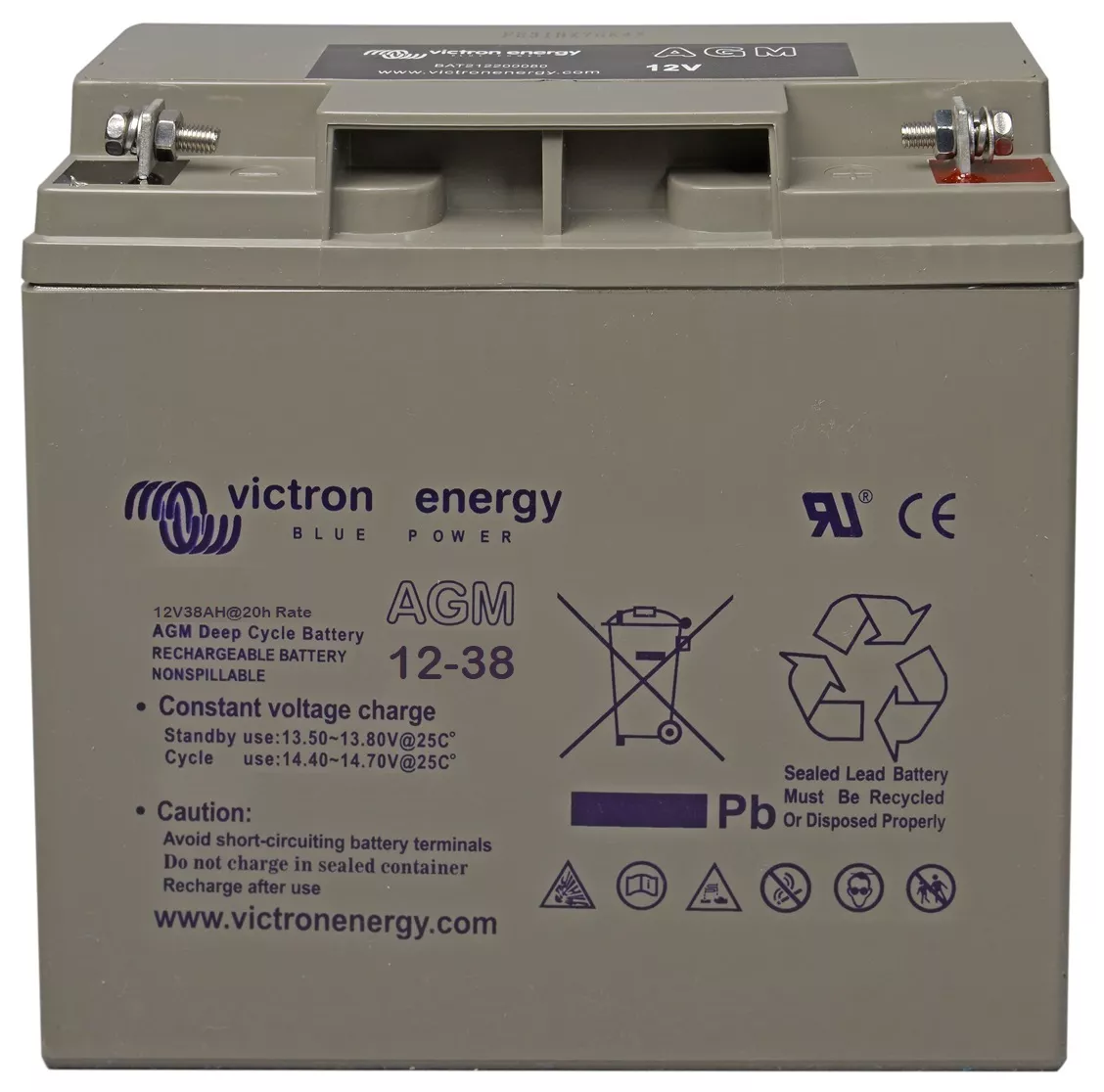 Victron Energy 12V/38Ah AGM Deep Cycle Batt. BAT412350084