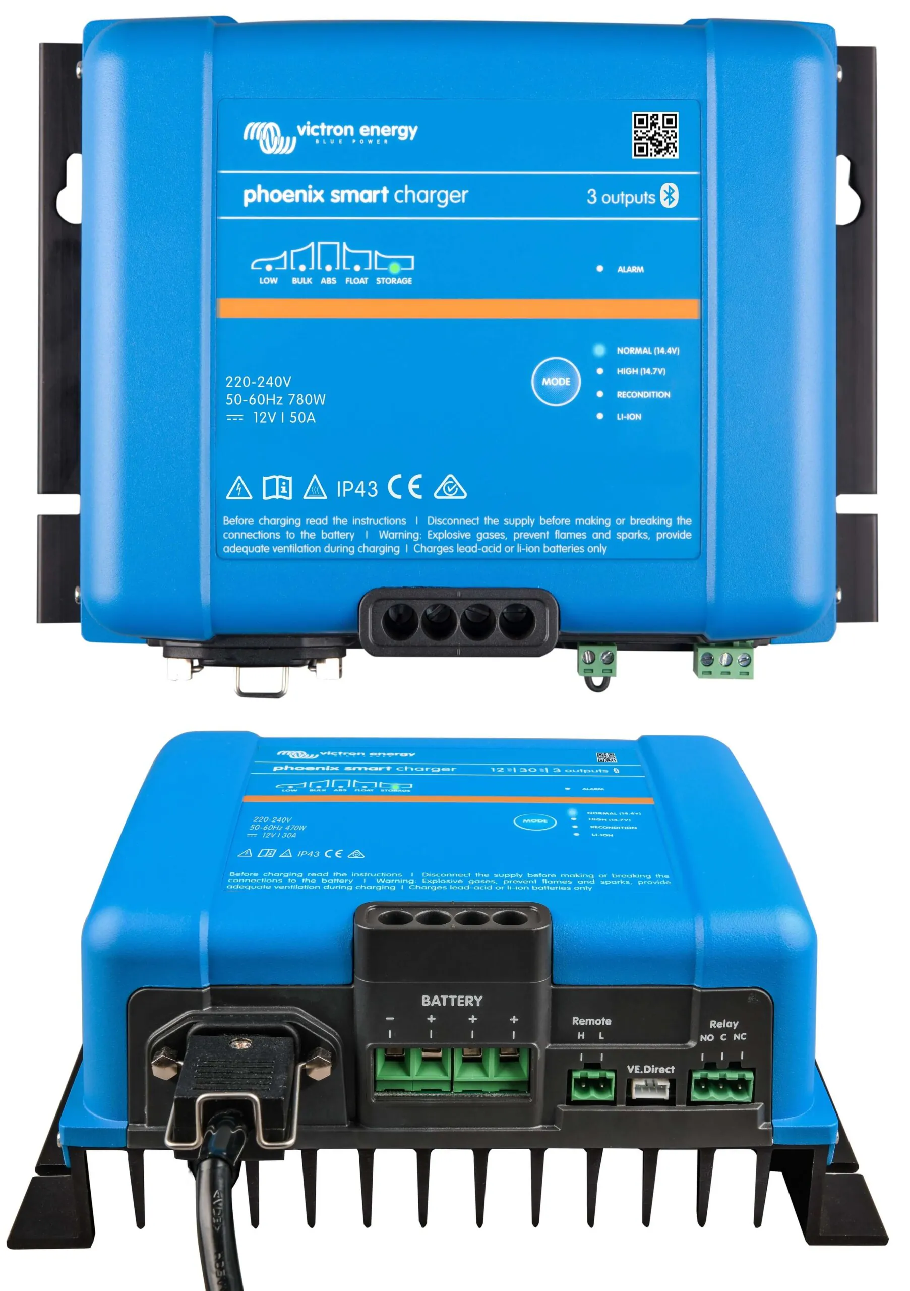 Victron Energy Phoenix Smart IP43 Charger 12/50 (3) 120-240V PSC125053095