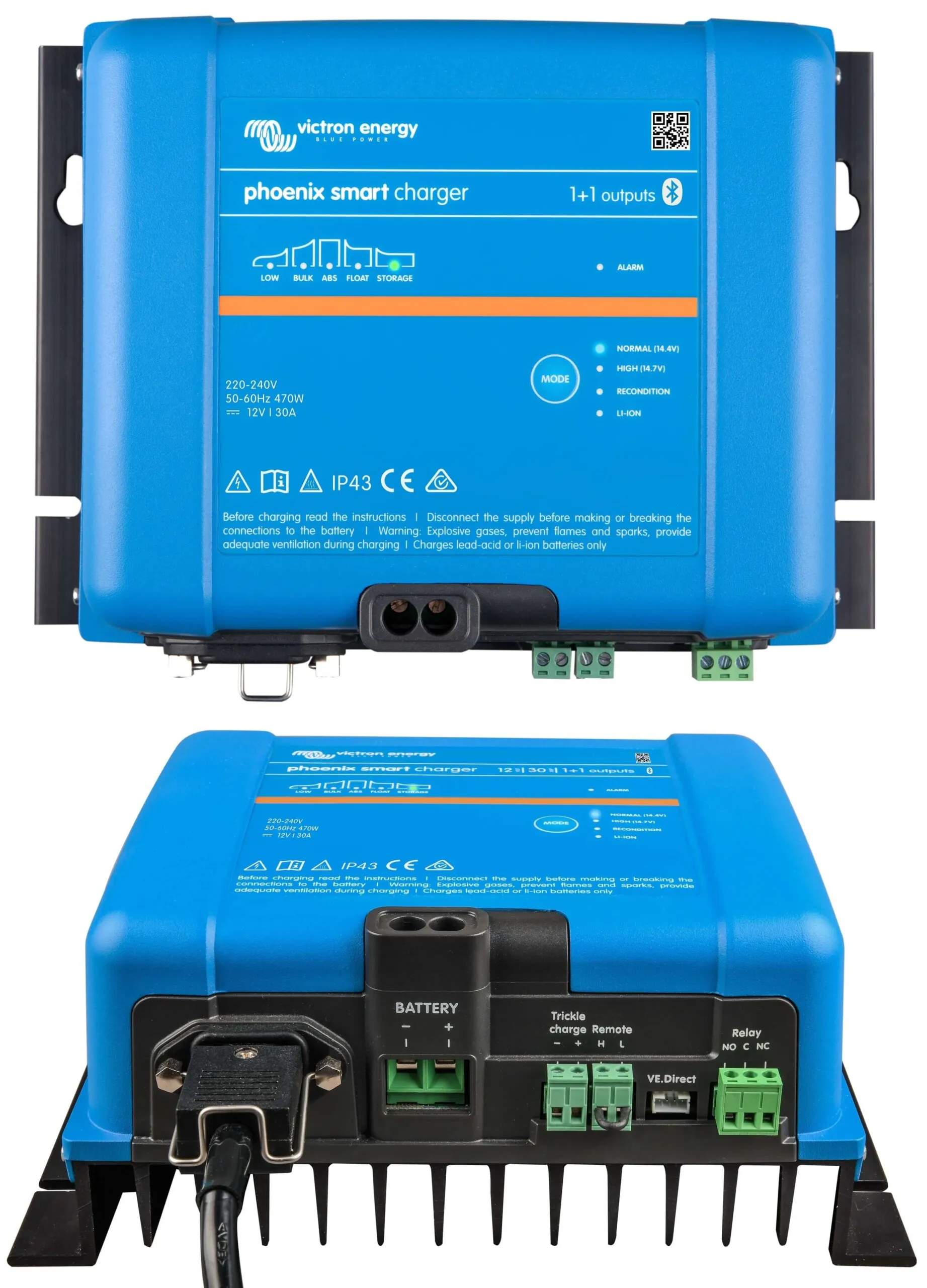 Victron Energy Phoenix Smart IP43 Charger 24/16 (1+1) 120-240V PSC241651095